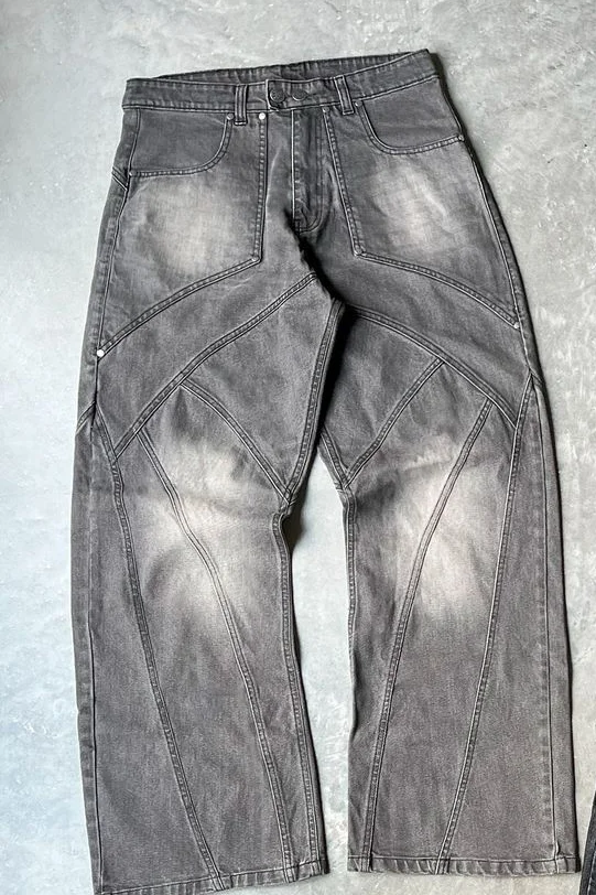 Aonga New Retro Baggy Jeans Women Hip Hop Goth Tie Dye Ripped Denim Jeans Men Y2k Streetwear Harajuku Straight High Waisted Pants aonga