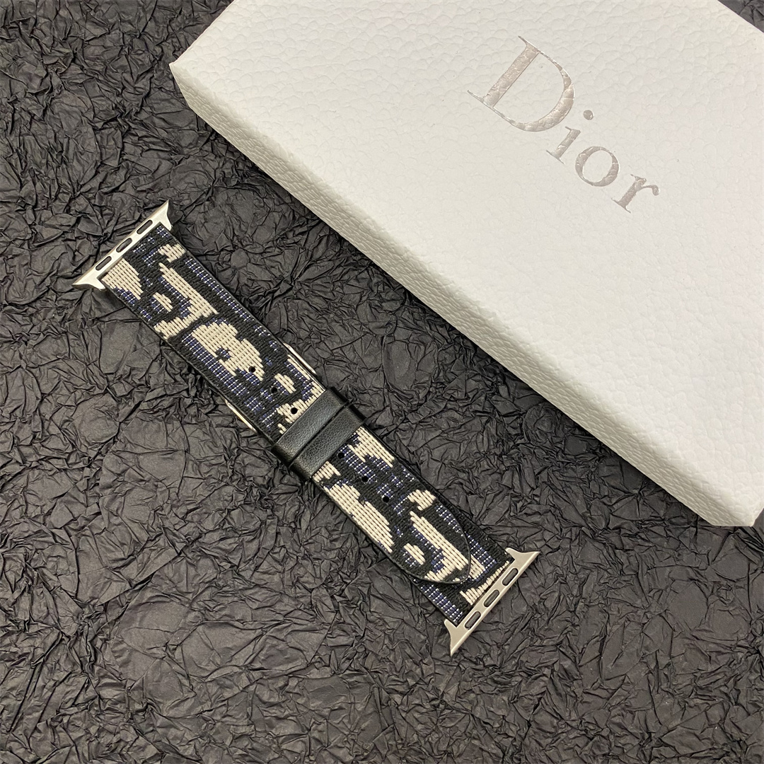 Christian Dior Premium Jacquard Fabric Apple Watch Full Series Replacement Straps