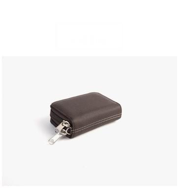 New Arrival Men Genuine Leather Bag Coin Purse Double Zipper Key Wallets Fashion Women Housekeeper Card Key Holders