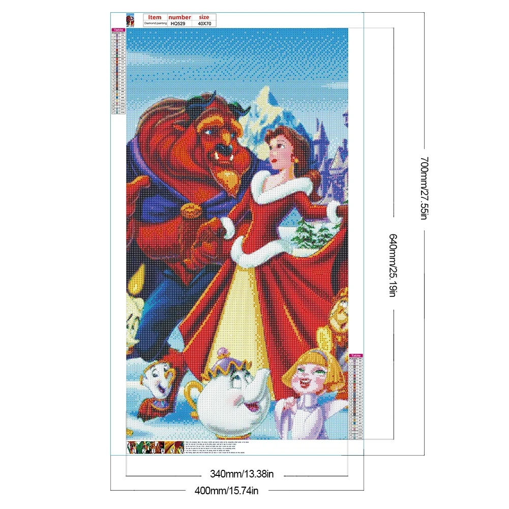 Diamond Painting - Full Round Drill - Beauty and the Beast(Canvas|40*70cm)