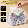 Big Butterfly DIY PULeather Diamond Painting Tissue Box for Adults Beginners Large Size Diamond Art Paper Storage Holder for Living Room Bedroom Bathroom Table Decor