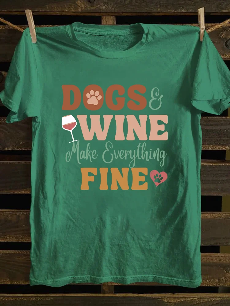Dog And Wine Lover T-shirt