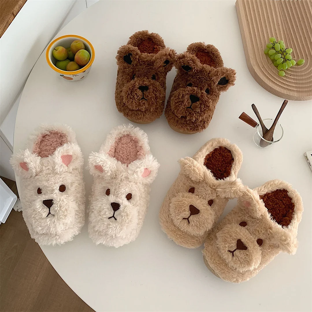 Fluffy Slippers- Cute Bear