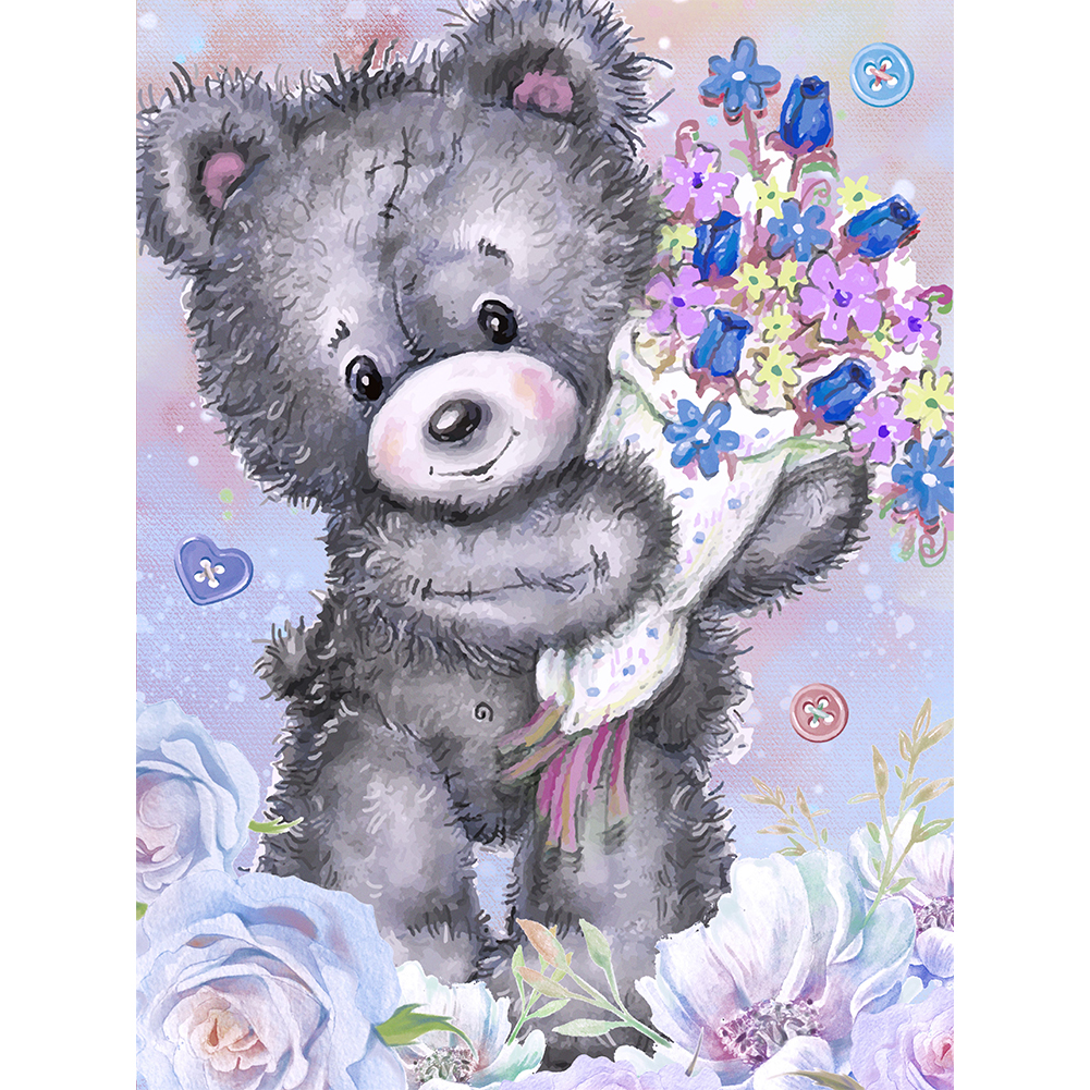 

Bouquet Bear - Round Drill Diamond Painting - 30*40CM, 501 Original