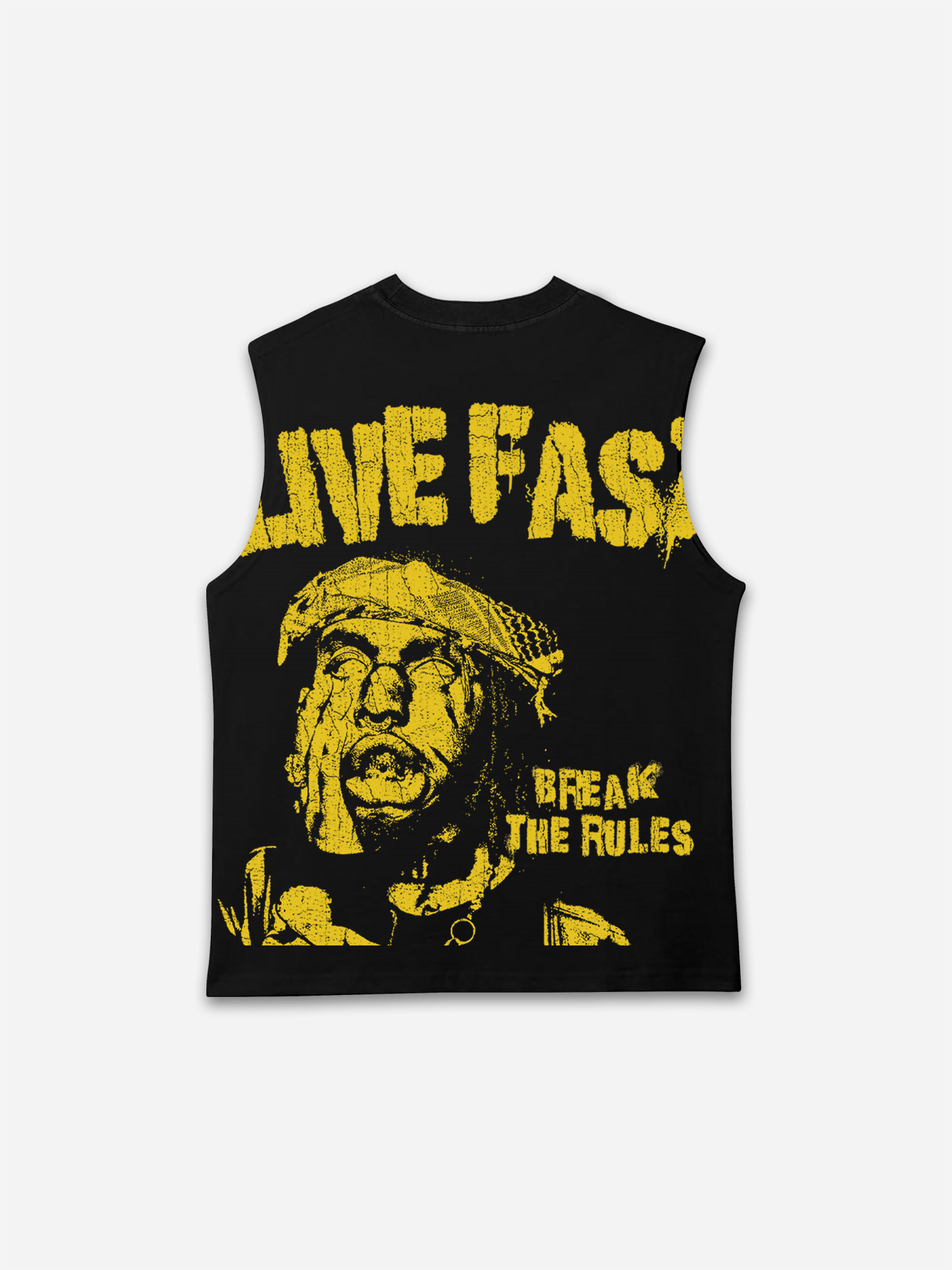 Live Fast Crazy Boy Print Tank Top