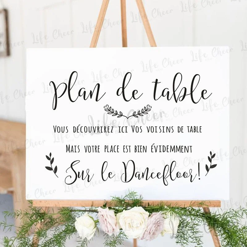 Plan de table Vinyl Sticker Wedding Board Decals Dancefloor Sign Custom Texts Vinyl Mural Wedding Dance Quote Art Decal