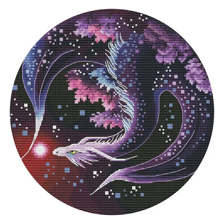 Colorful Dragon 11CT Stamped Cross Stitch 50*50CM