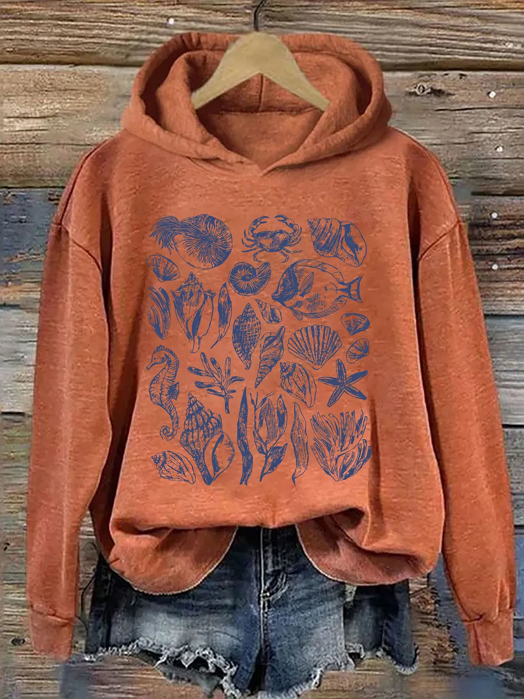 Vintage 90s Tattoo Sea Animal Hoodie