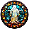 (50*50cm)Stained Glass Halloween - Full Round Drill Diamond Painting