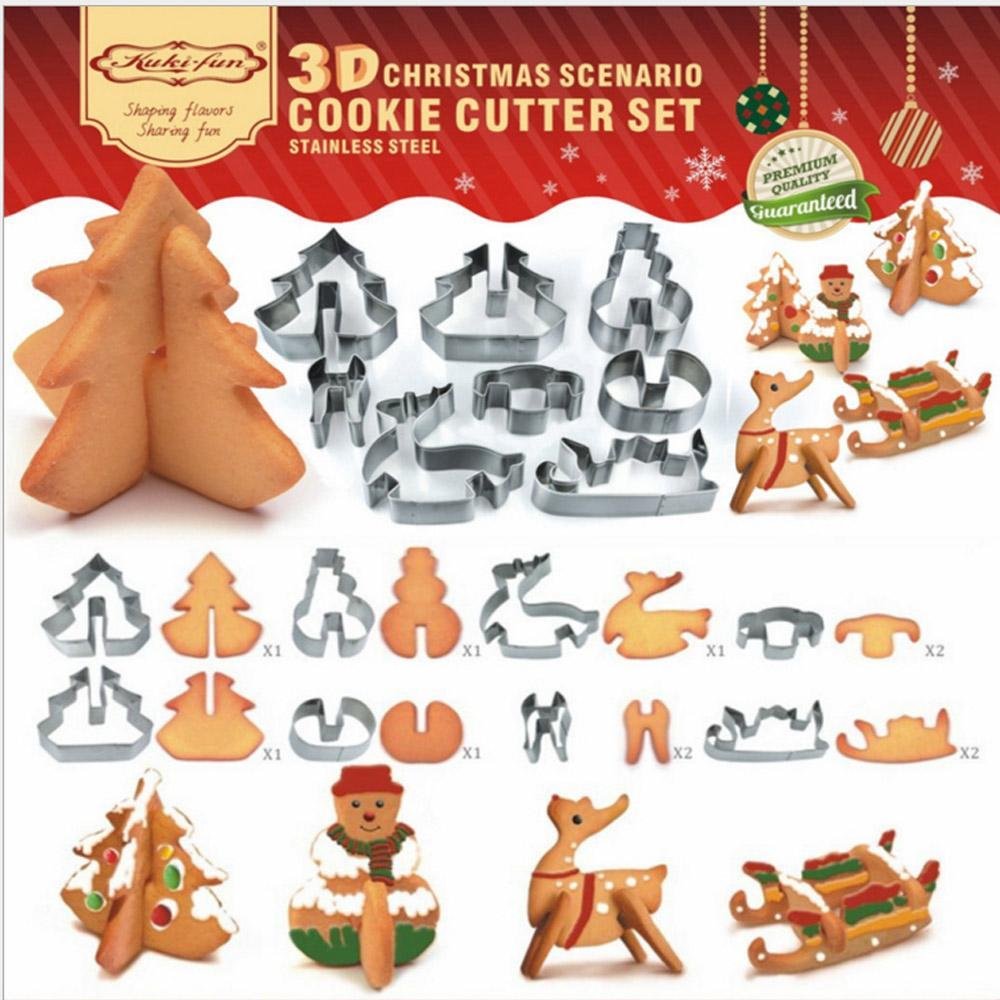 3D CHRISTMAS SCENARIO COOKIE CUTTER SET