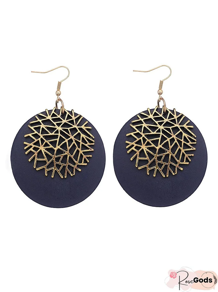 Vintage Tree Embossed Alloy Women Earrings