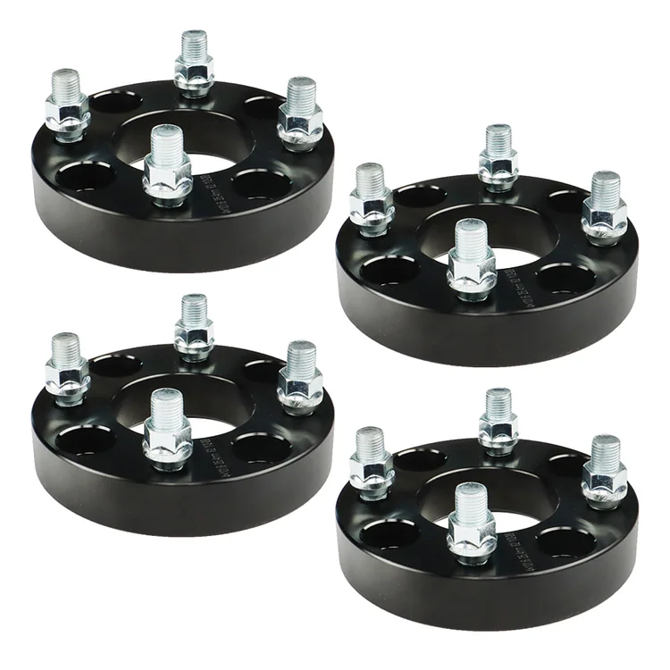 SEBLAFF 4 PCS 4 x 101.6mm 1in Black Wheel Flange Spacers Adapters 62mm Hub Bore & 1/2in x 20 Studs