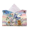 Letter Butterfly DIY PULeather Diamond Painting Tissue Box for Adults Beginners Gem Art Painting Napkin Holder for Living Room Bedroom Bathroom Table Decor
