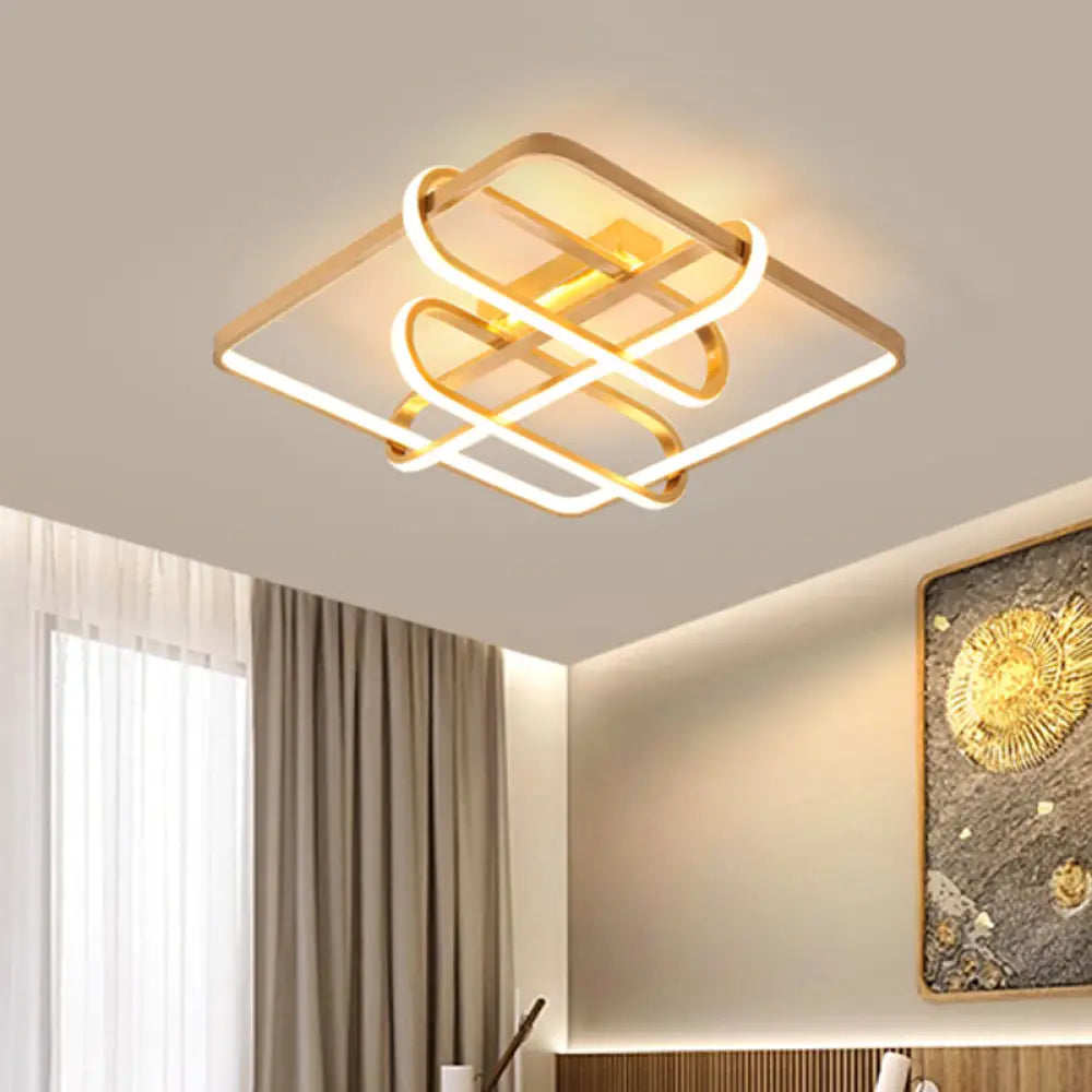 Contemporary Gold Led Acrylic Flush Mount Ceiling Light - 16.5&rsquo;/20.5&rsquo; Wide / 16.5&rsquo;