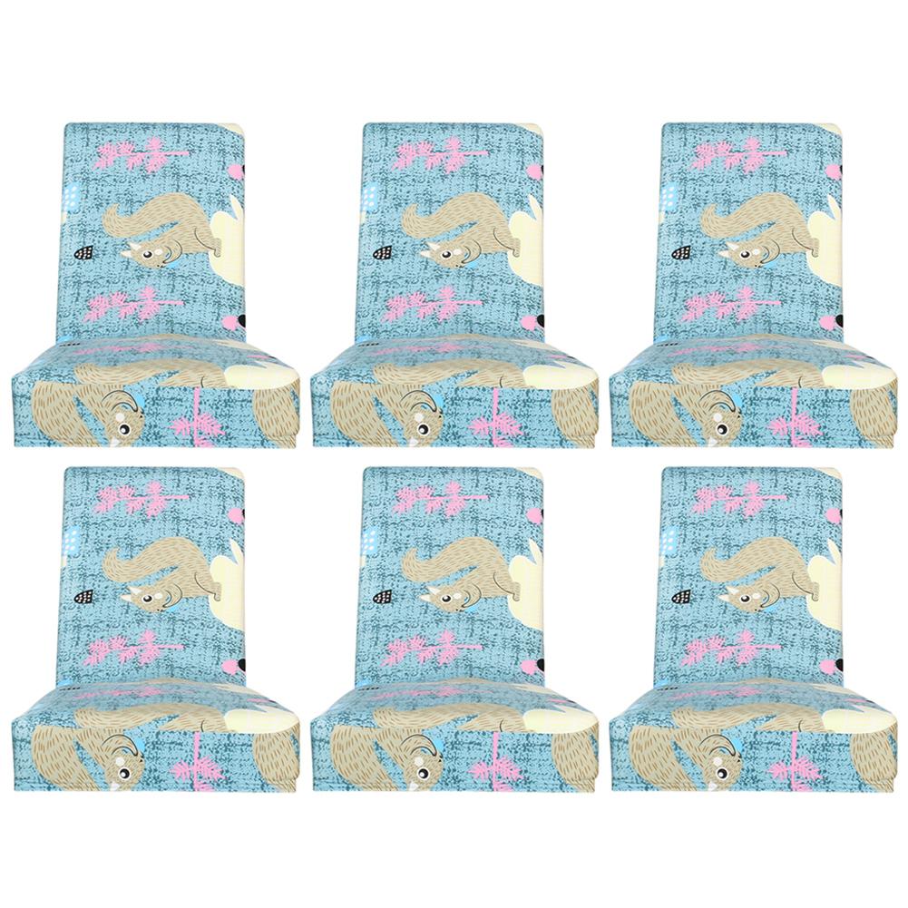 

6pcs Squirrel Print Stretch Chair Cover Banquet Hotel Elastic Seat Covers, 501 Original