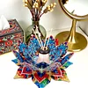  DIY Diamond Painting 3D Puzzle Irregular Shapes Mandala Lotus Shaped Candle Aromatherapy Holder Tray Decor Kit