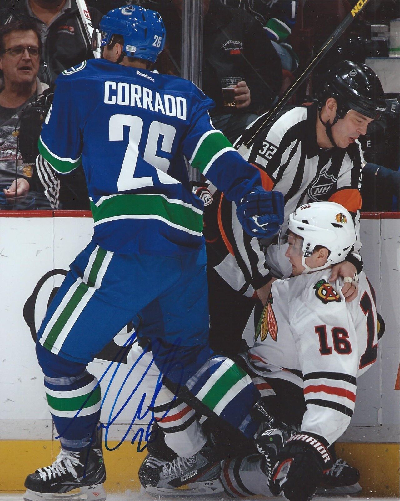 Frank Corrado Signed 8×10 Photo Poster painting Vancouver Canucks Autographed COA C