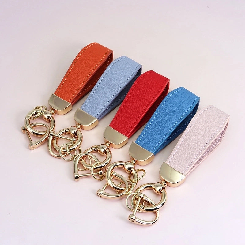 Minimalist Classic Style Solid Color Pu Leather Alloy Unisex Bag Pendant Keychain