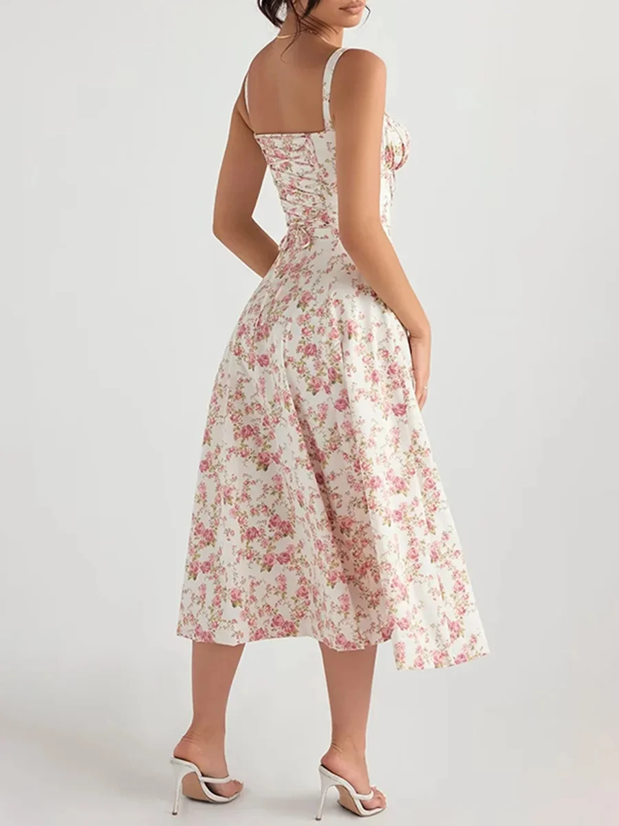 Brownm Brownm 2025 New Fashion Printing Strap To The Waistless Sleeveless Slings Long Dress Dress Woman