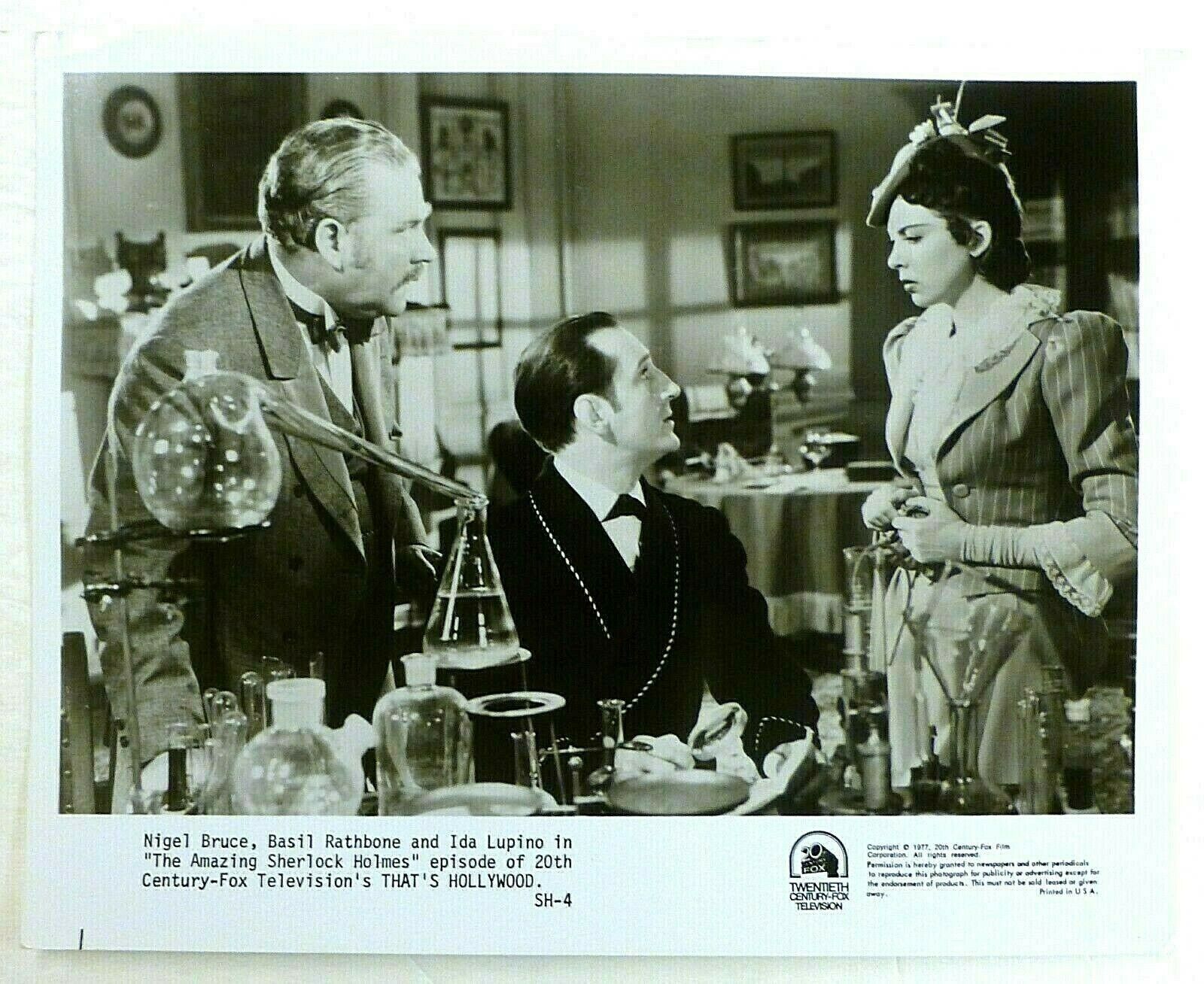 BASIL RATHBONE & NIGEL BRUCE 8X10 Publicity Photo Poster painting Sherlock Holmes (1939) AK533