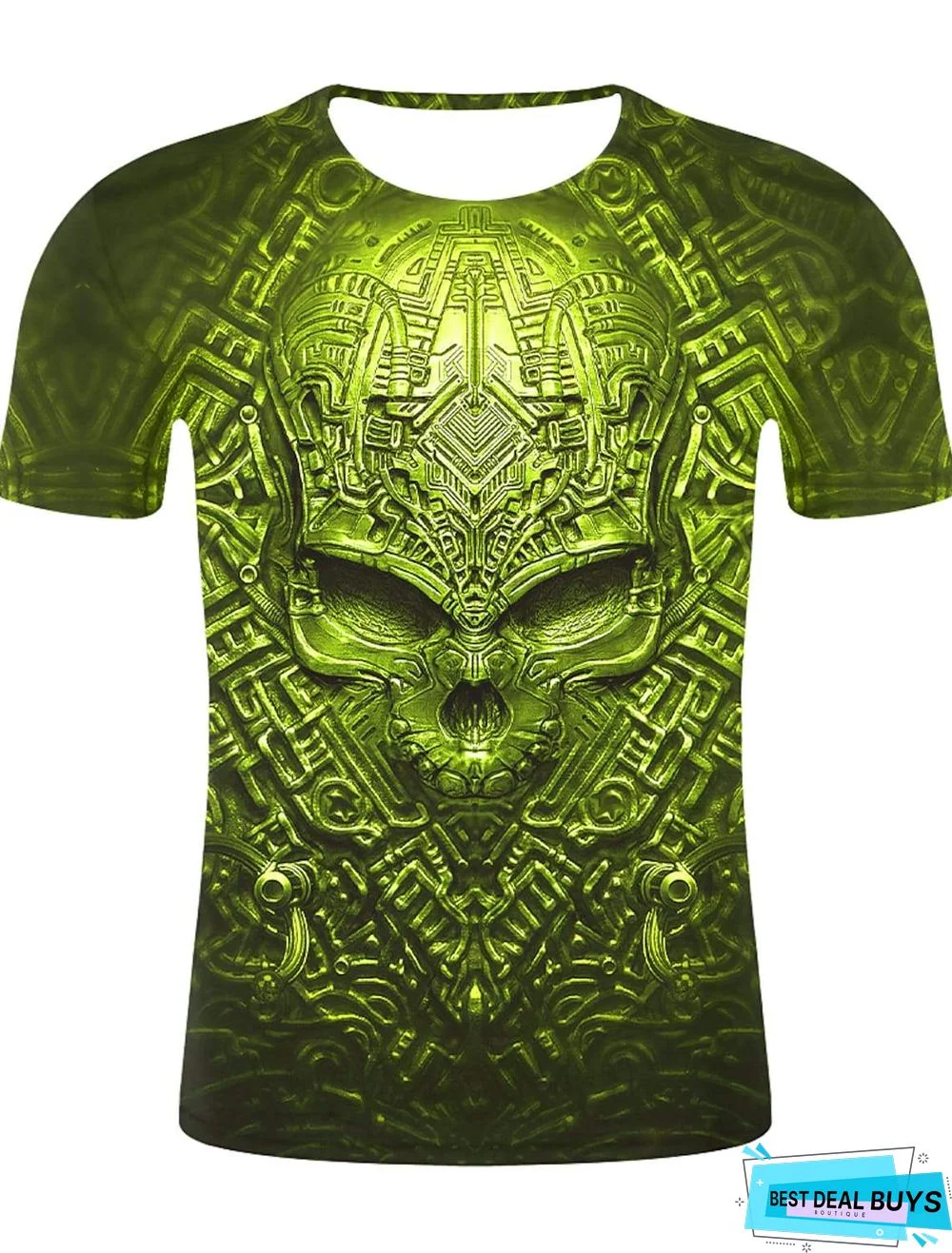Men's T-Shirt Graphic 3D Skull Plus Size Print Short Sleeve Daily Tops Streetwear Exaggerated Round Neck