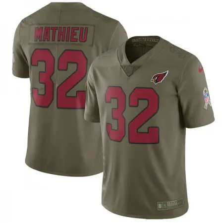 Men's  Arizona Cardinals #32 Tyrann Mathieu Olive Salute To Service Limited Stitched NFL Jersey