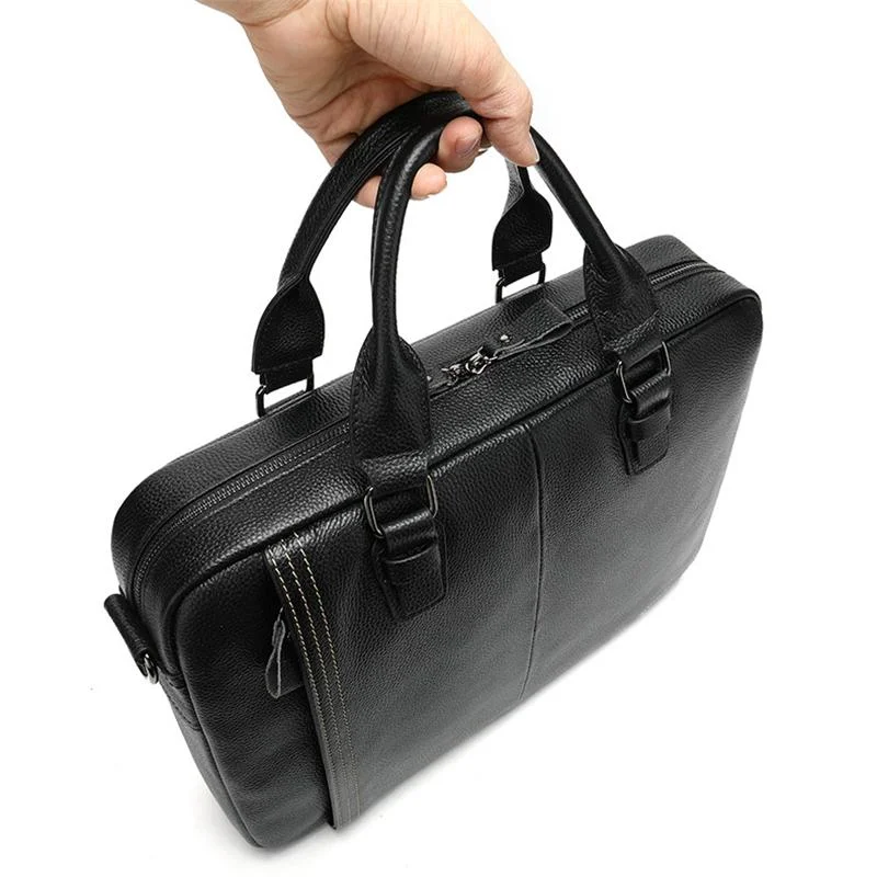 Simple Style Business Leather Vintage Durable Briefcase With Large Capacity