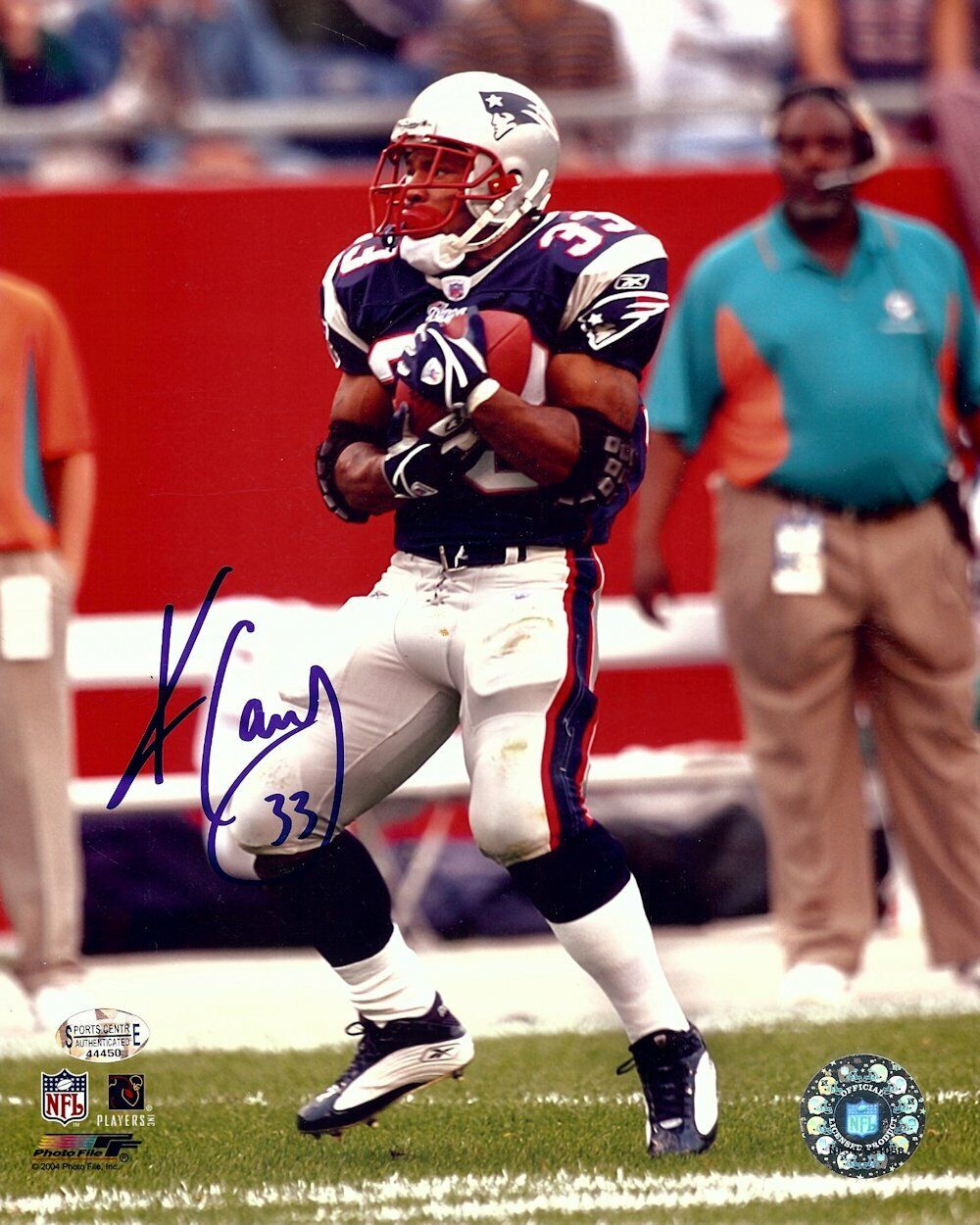 Kevin Faulk Signed Autographed 8X10 Photo Poster painting Patriots Action Shot w/COA