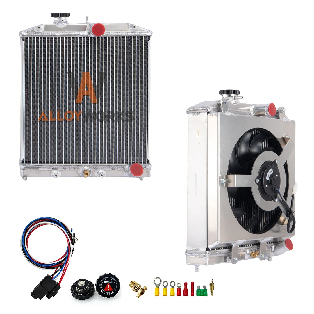 Alloyworks 2-Row Radiator Shroud Fan For 1992-2000 Honda Civic D15 D16 EG EK Acura Integra MT