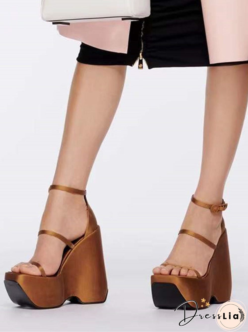 Women's Summer New Style Platform Wedge Heels European And American Fashion Thin Belt Combination Mixed Color Sandals