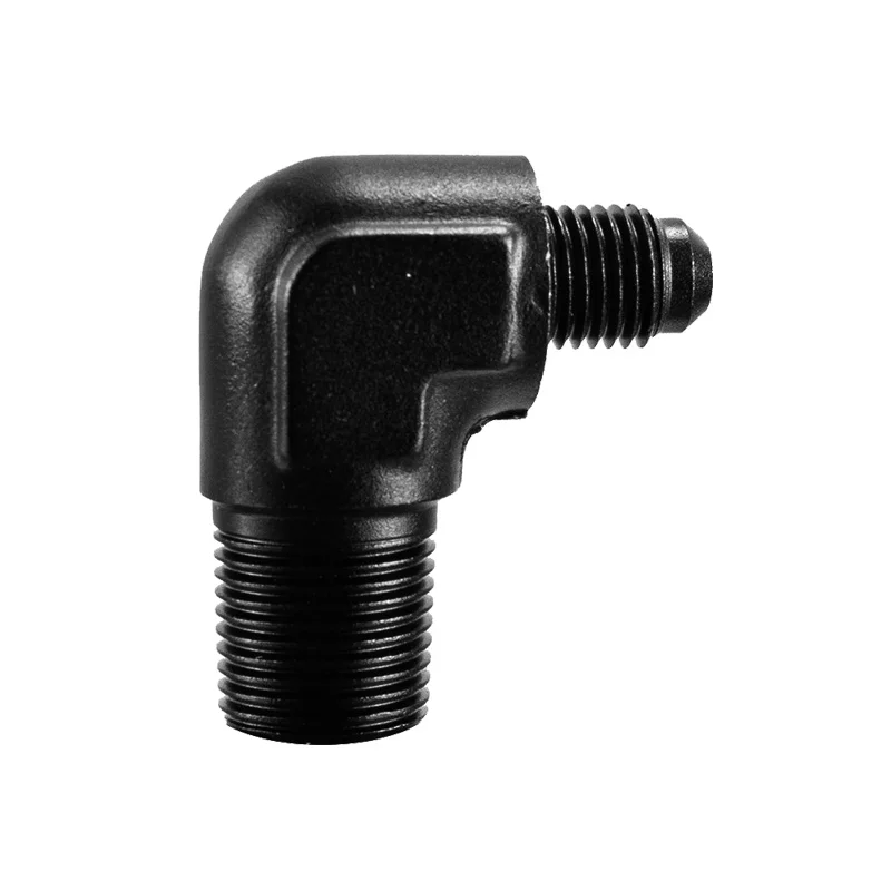 Alloyworks 4AN Male Flare to 3/8" NPT Pipe 90 Degree Fitting Adapter Aluminum