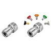 Garden Hose to Pressures Washer Adapter Leak-Proof 3/4 GHT to 1/4 Quick Connect Convert Stainless Steel Water Hose to Power Washer Connector for Car Wash Outdoor