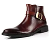 Mens fashion leather dress ankle boots for jeans