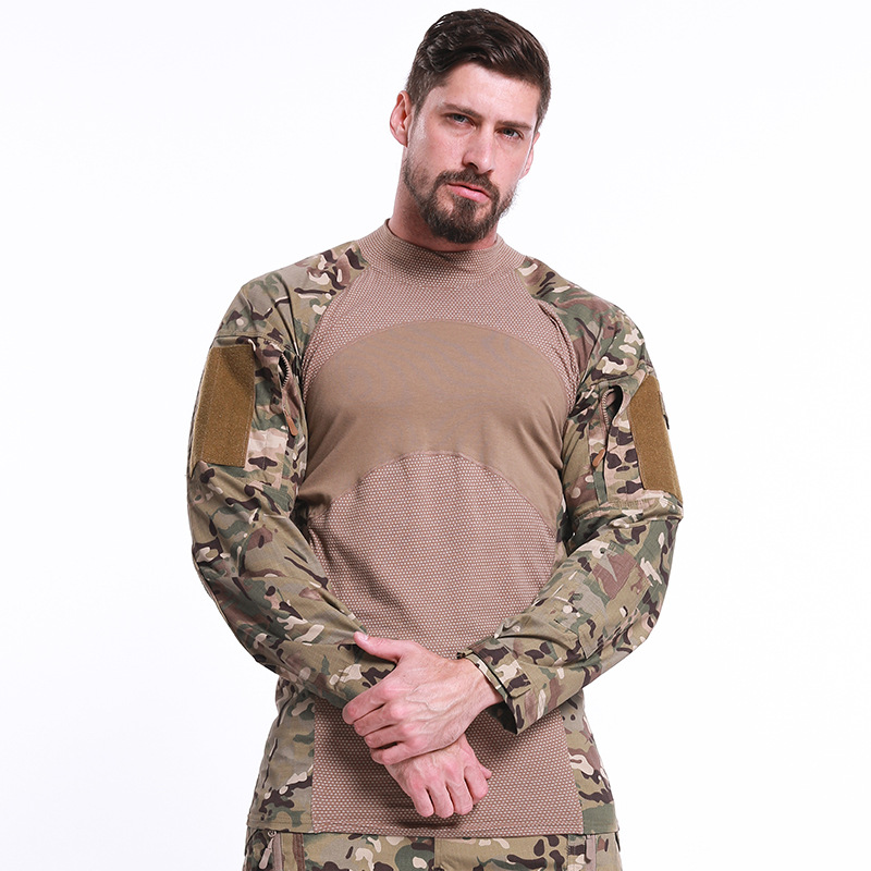 Stitching camouflage Frog Suit Loog Sleeve Fitness Pullover Crewneck Stitching camouflage Frog Suit Loog Sleeve Fitness Pullover Crewneck