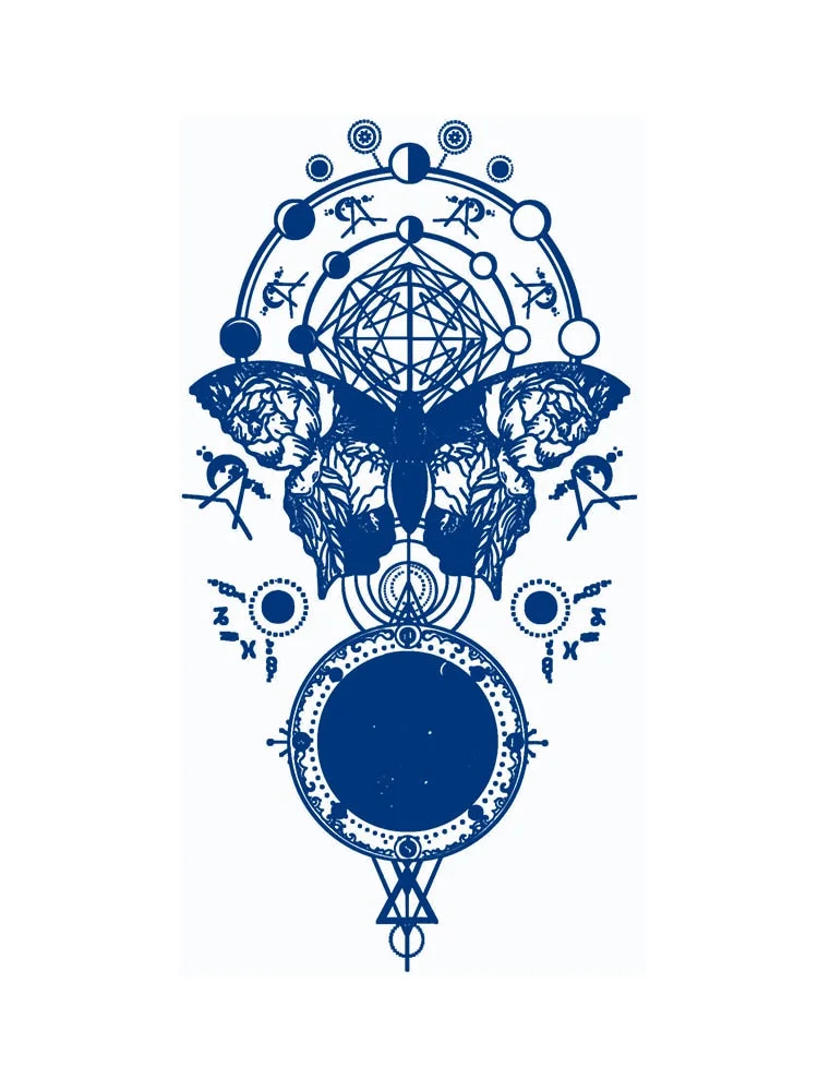 KT1-50 cross-border semi-permanent herbal juice tattoo sticker flower arm clavicle non-reflective simulation tattoo size pattern