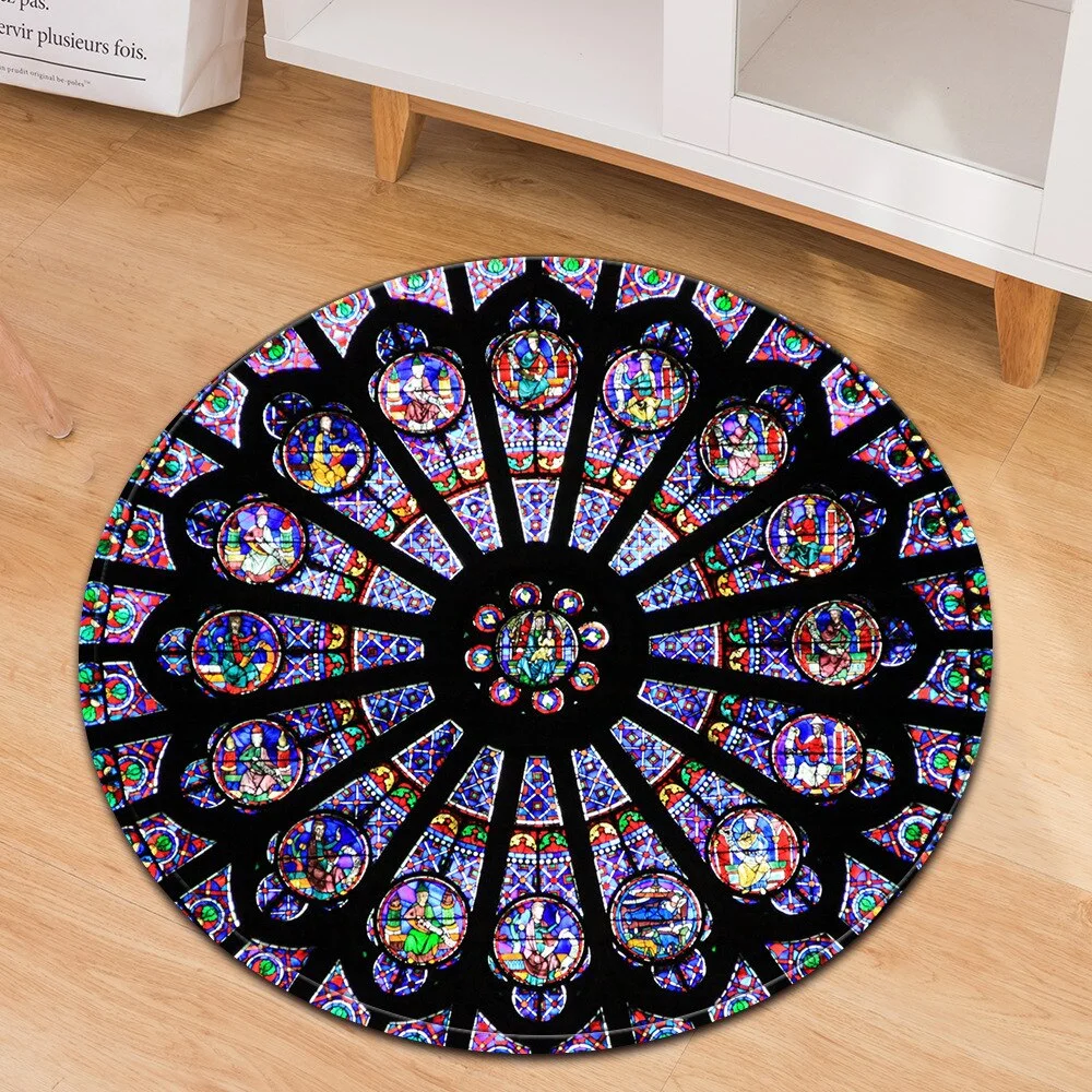 Modern Round Carpet Computer Chair cushion Kids Room Carpet 3D Printing Bedroom Floor Bedside Mat Living Room  Decoration Rug