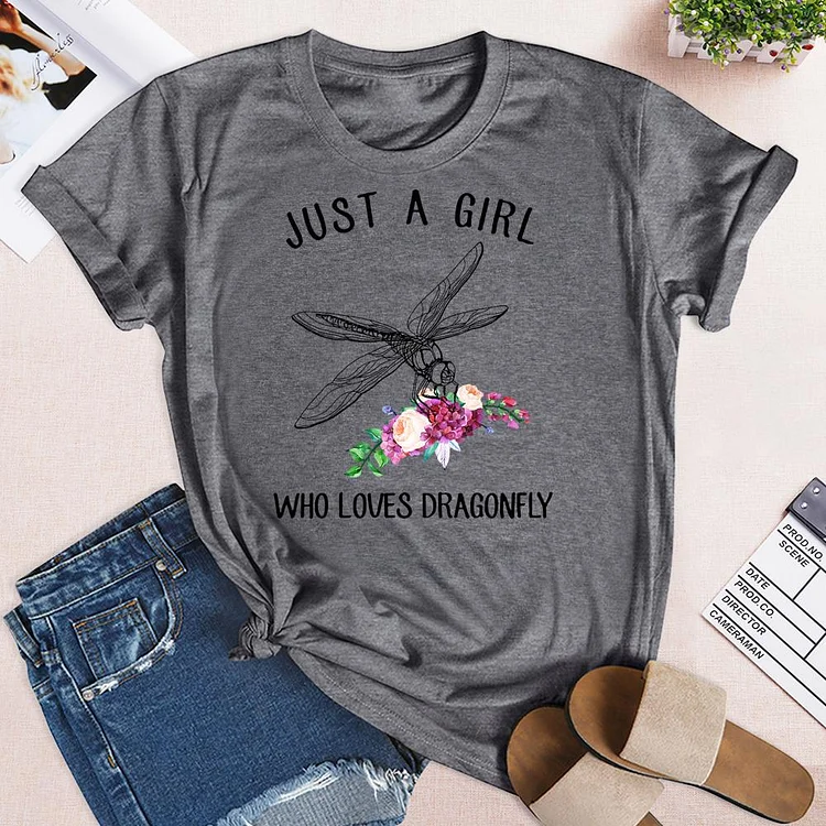 Just A Girl Who Loves Dragonfly T-Shirt-04209-Annaletters