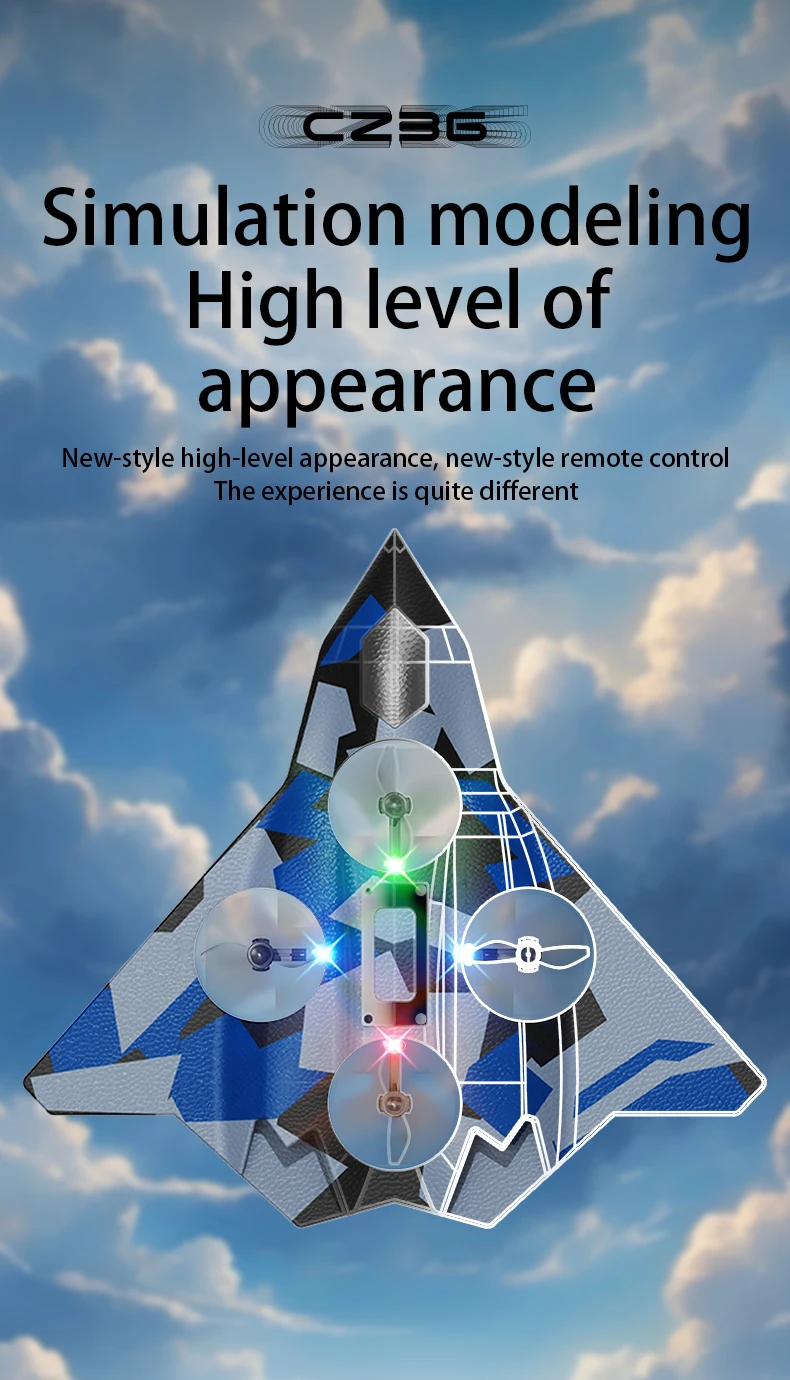 Tegooe Tegooe RC Stunt Glider for Kids - Durable EPP Foam Remote Control Airplane with 24G System