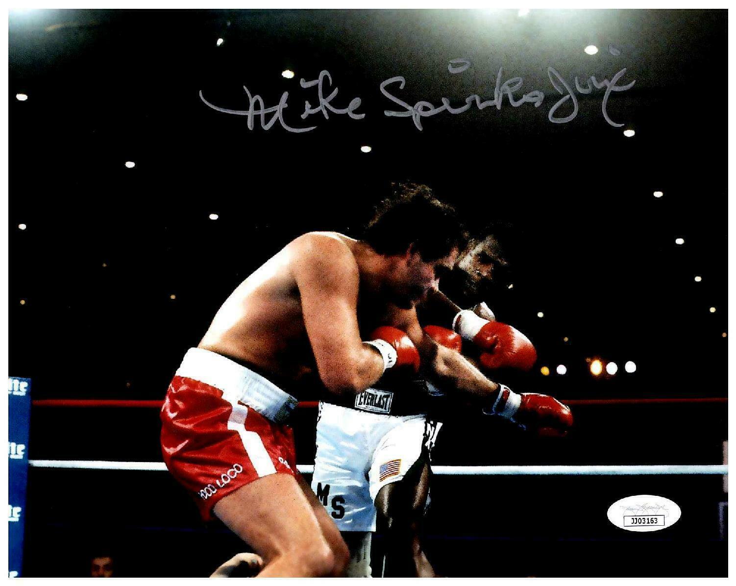 Michael Spinks Signed 8x10 Photo Poster painting - Boxing Fighter USA Right Punch - JSA COA