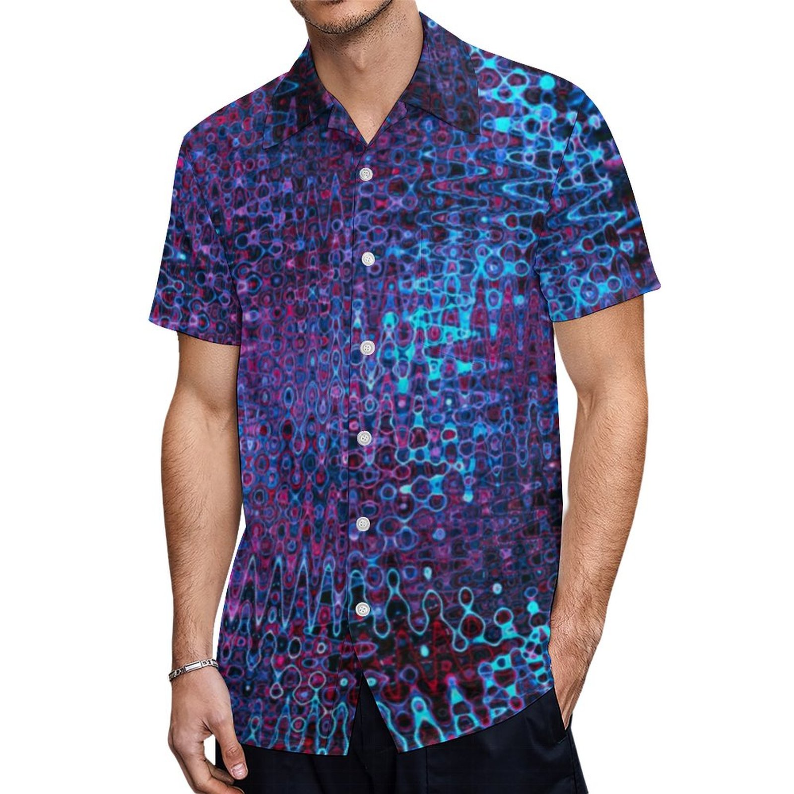 Bootyliscious Liquid Lava Rave Paint Hawaiian Shirt Mens Button Down Plus Size Tropical Hawaii Beach Shirts