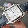Cartier Santos Dumont WSSA0022 Quartz Movement Steel Silver Dial Blue Strap Super Clone