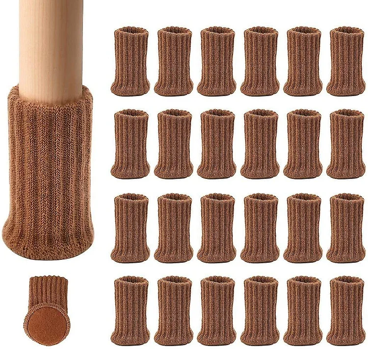 24 Pack Chair Leg Protectors Knitted Furniture Feet Socks Thick Bottom Furniture Shoes