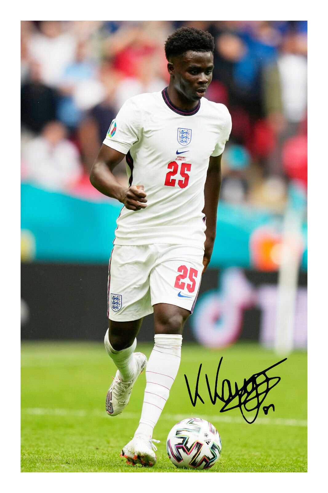 Bukayo Saka Signed A4 Photo Poster painting Print England Football Team Euro 2020 2021