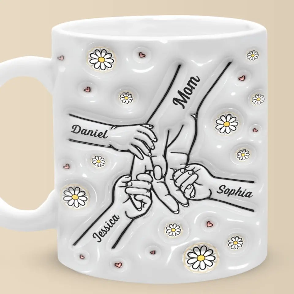 Loveyoufancy A Mother's Arms Are Made Of Tenderness - Family Personalized Custom 3D Inflated Effect Printed Mug - Mother's Day, Gift For Mom, Grandma