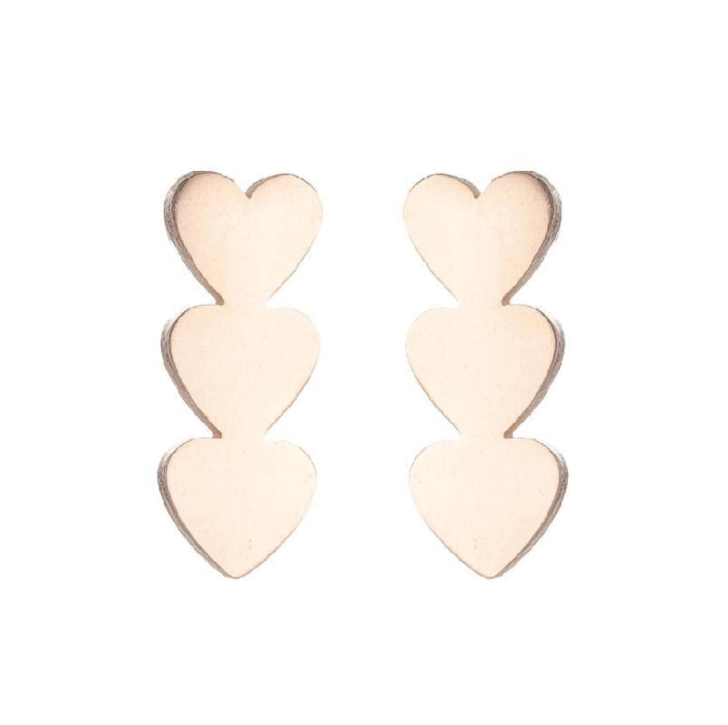 Women’s Minimalist Geometric Heart Stainless Steel No Inlaid Ear Studs Stainless Steel Earrings
