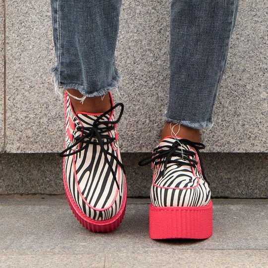 Cheetah Zebra Unisex Platforms Shoes -loafers