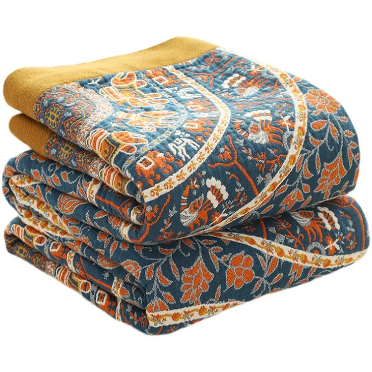 Bohemia Abstract Jacquard Double-sided Cotton Bedcover Sofa Blanket - yankia