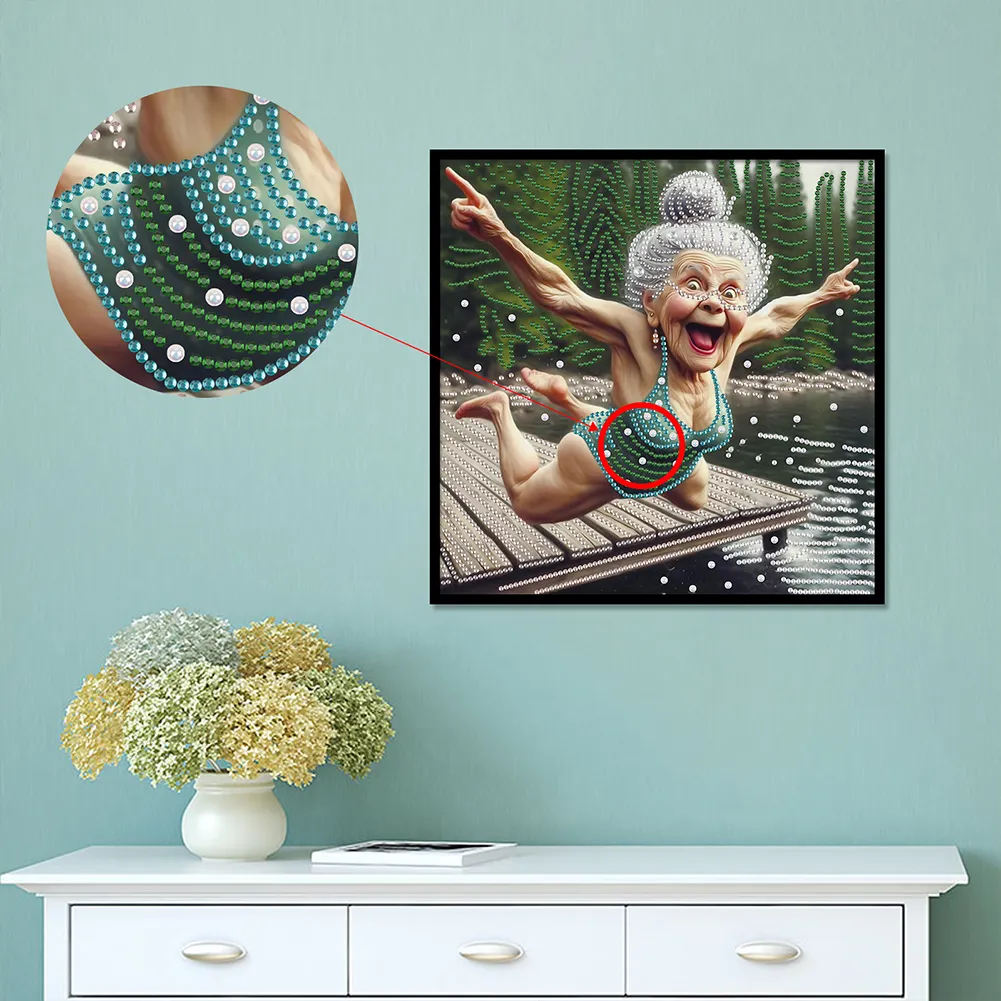 Diamond Painting - Partial Special Shaped Drill - Granny(Canvas|30*30cm)