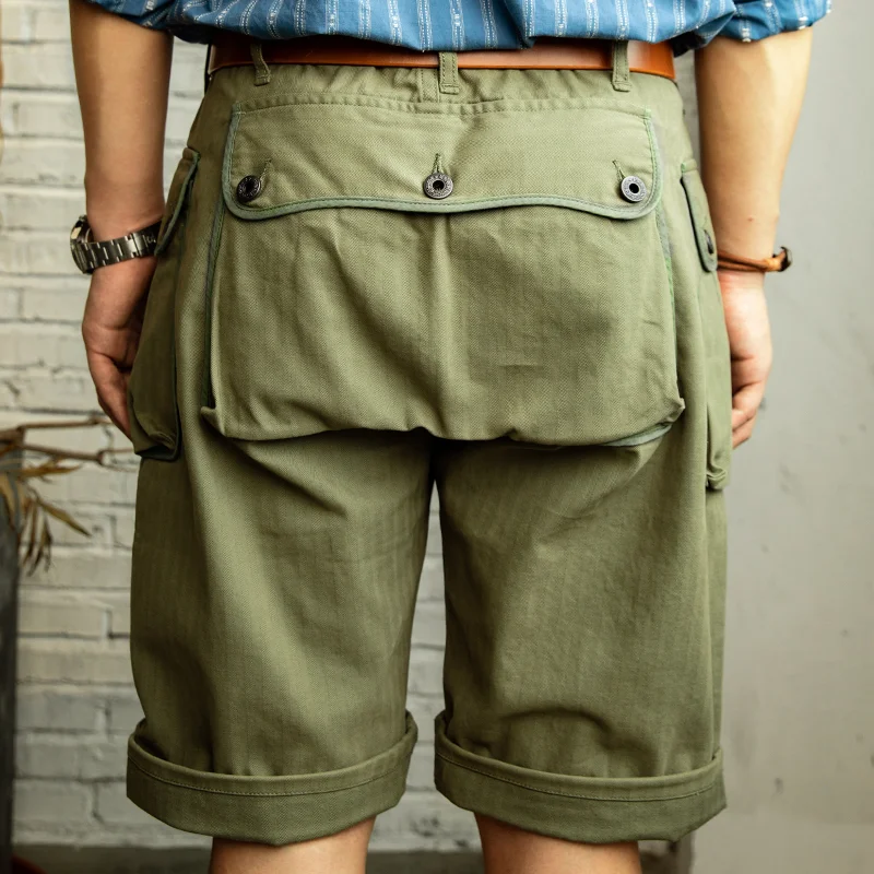 WW2 US Military Style 7.5oz USMT HBT Cotton Lounge Shorts