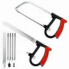 8 in 1 Hacksaw Frame Set with 6 Blades Multi Purpose Mini Hacksaws Heavy Duty Steel Saw for Metal Woodworking Glass Rubber PVC Pipes